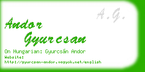 andor gyurcsan business card